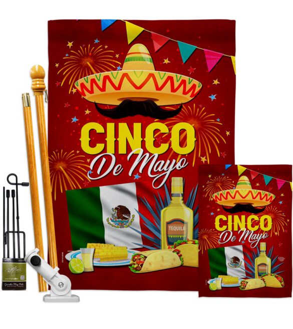 Cinco Festival - Southwest Country & Primitive Vertical Impressions Decorative Flags HG192537 Made In USA - Image 6