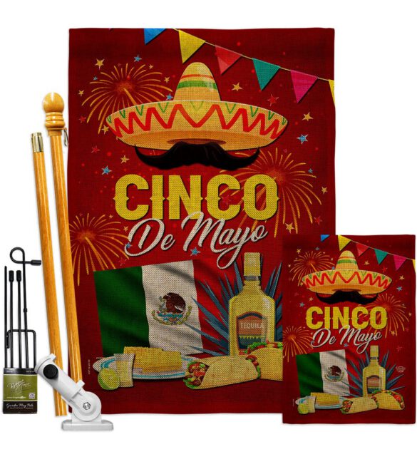 Cinco Festival - Southwest Country & Primitive Vertical Impressions Decorative Flags HG192537 Made In USA - Image 16