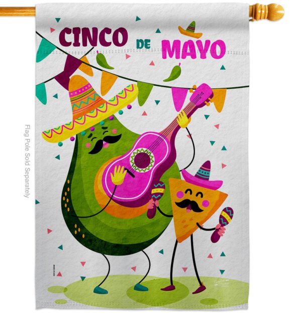 Guacamole Fiesta - Southwest Country & Primitive Vertical Impressions Decorative Flags HG137460 Made In USA - Image 2