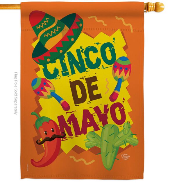 Cinco de Mayo - Southwest Country & Primitive Vertical Impressions Decorative Flags HG192025 Made In USA - Image 2