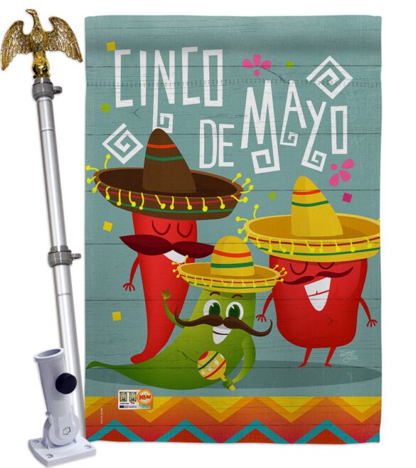 Chili Pepper Cinco de Mayo - Southwest Country & Primitive Vertical Impressions Decorative Flags HG115125 Made In USA - Image 13