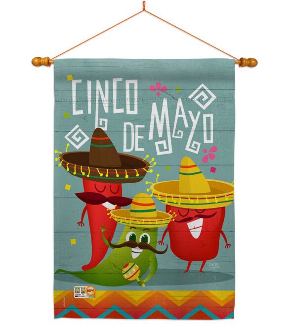 Chili Pepper Cinco de Mayo - Southwest Country & Primitive Vertical Impressions Decorative Flags HG115125 Made In USA - Image 14