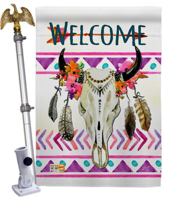 Bohemian Bull Skull - Southwest Country & Primitive Vertical Impressions Decorative Flags HG137009 Made In USA - Image 13