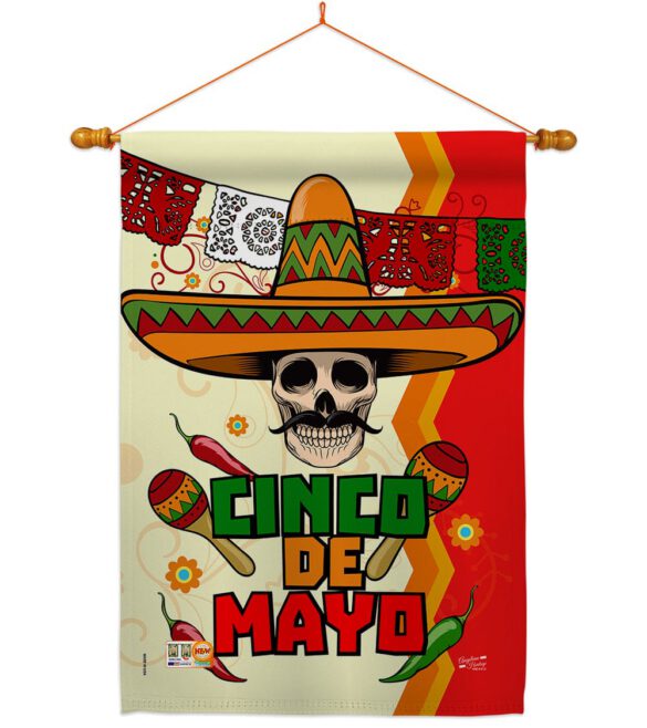 Calavera Cinco de Mayo - Southwest Country & Primitive Vertical Impressions Decorative Flags HG137045 Made In USA - Image 14