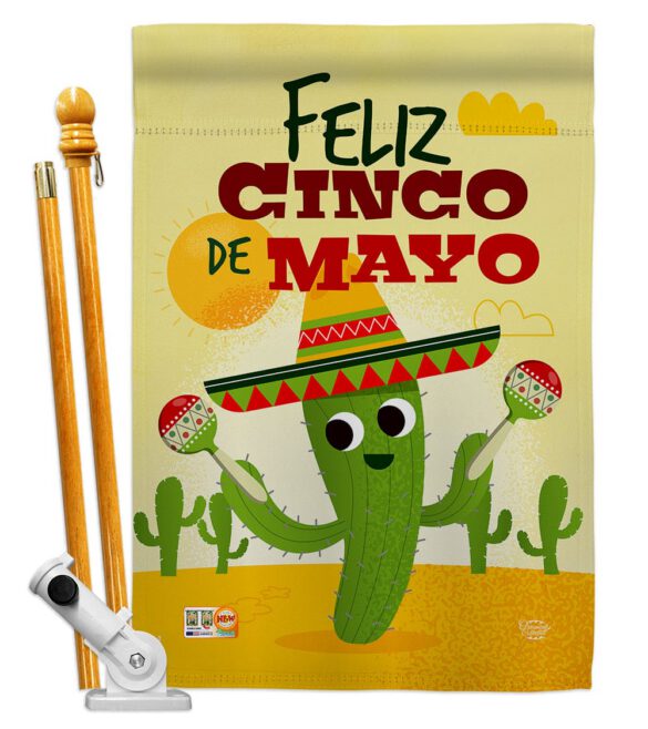 Feliz Cinco de Mayo - Southwest Country & Primitive Vertical Impressions Decorative Flags HG192058 Made In USA - Image 5