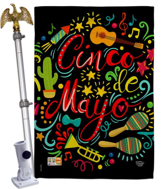 El Fiesta Cinco de Mayo - Southwest Country & Primitive Vertical Impressions Decorative Flags HG192061 Made In USA - Image 13