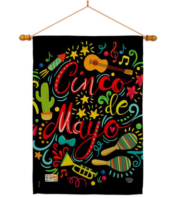 El Fiesta Cinco de Mayo - Southwest Country & Primitive Vertical Impressions Decorative Flags HG192061 Made In USA - Image 14