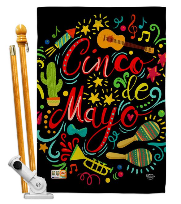 El Fiesta Cinco de Mayo - Southwest Country & Primitive Vertical Impressions Decorative Flags HG192061 Made In USA - Image 5
