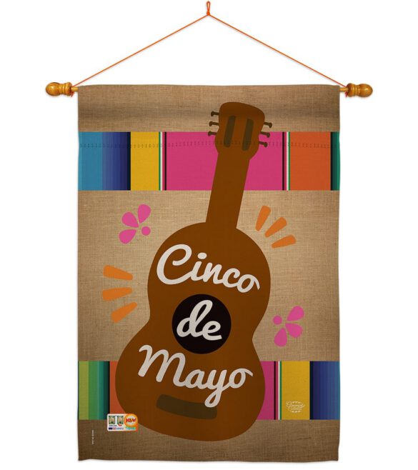 Celebrate Guitarron Cinco De Mayo - Southwest Country & Primitive Vertical Impressions Decorative Flags HG192062 Made In USA - Image 14