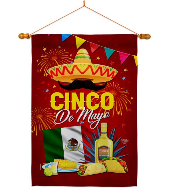 Cinco Festival - Southwest Country & Primitive Vertical Impressions Decorative Flags HG192537 Made In USA - Image 10
