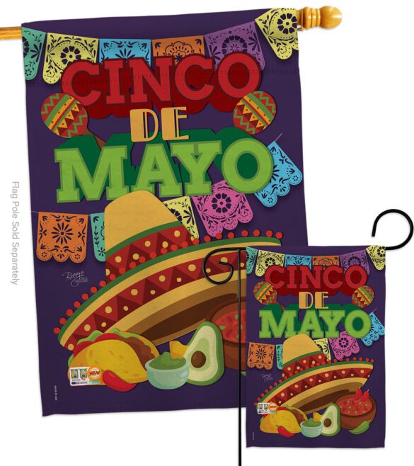 Cinco de Mayo - Southwest Country & Primitive Vertical Impressions Decorative Flags HG115113 Made In USA - Image 3