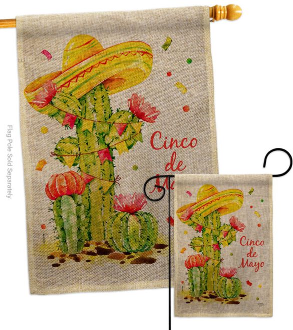 Cactus Cinco de Mayo - Southwest Country & Primitive Vertical Impressions Decorative Flags HG115178 Made In USA - Image 13
