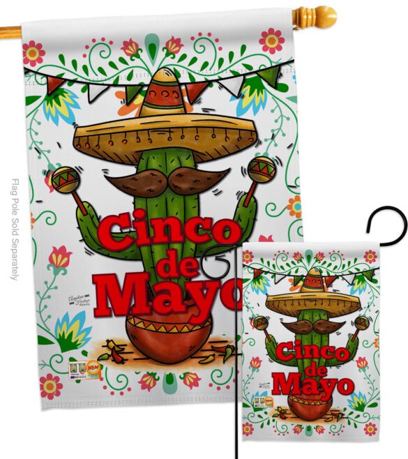 Cinco de Mayo - Southwest Country & Primitive Vertical Impressions Decorative Flags HG137012 Made In USA - Image 3