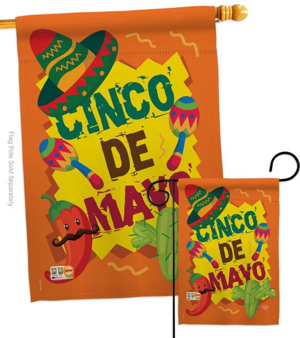 Cinco de Mayo - Southwest Country & Primitive Vertical Impressions Decorative Flags HG192025 Made In USA - Image 3