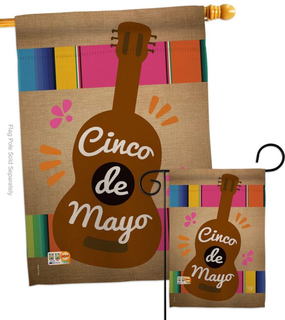 Celebrate Guitarron Cinco De Mayo - Southwest Country & Primitive Vertical Impressions Decorative Flags HG192062 Made In USA - Image 3