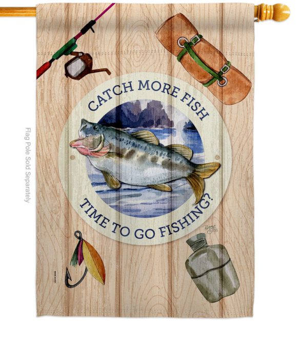 Catch Fish - Sports Interests Vertical Impressions Decorative Flags HG137549 Made In USA - Image 2