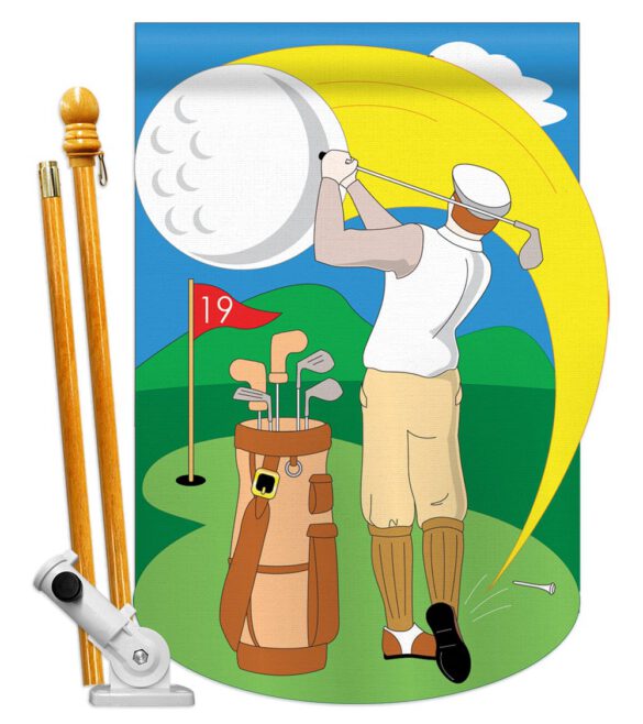 Golf - Sports Interests Vertical Applique Decorative Flags HG109030 - Image 2