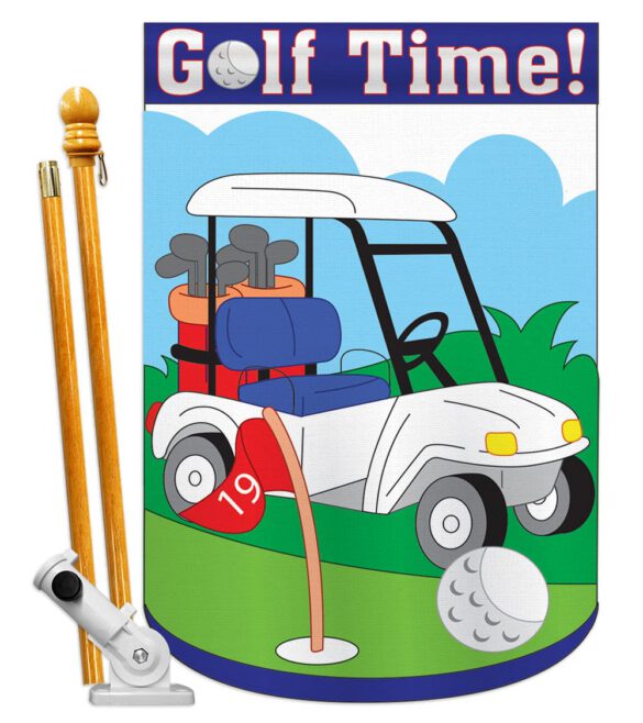 Golf Time - Sports Interests Vertical Applique Decorative Flags HG109038 - Image 2