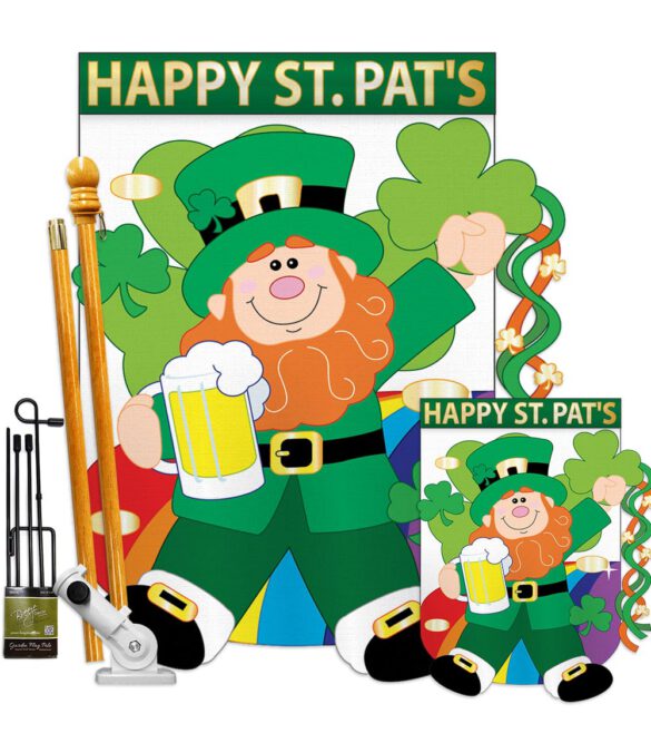 Happy St. Pat's - St Patrick Spring Vertical Applique Decorative Flags HG102019 - Image 6