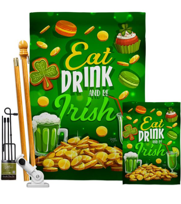 Eat Drink Be Irish - St Patrick Spring Vertical Impressions Decorative Flags HG102064 Made In USA - Image 6