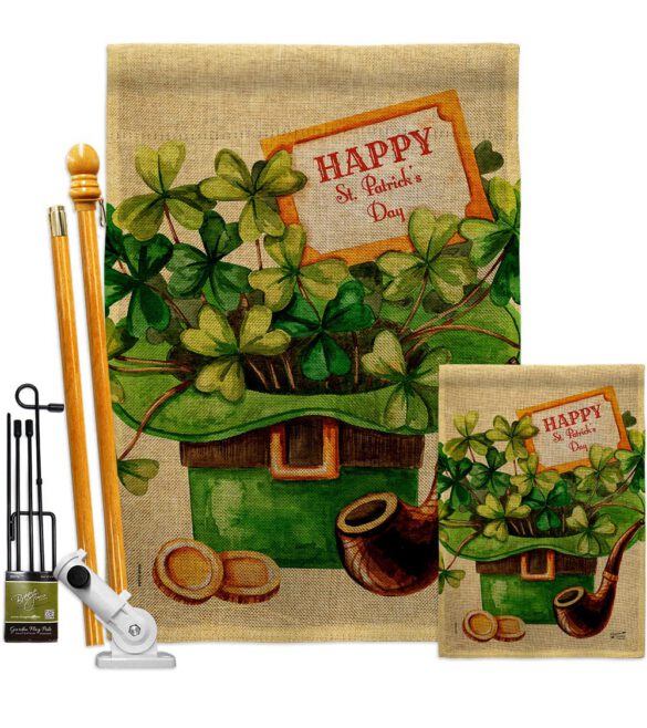 Cover and Hat - St Patrick Spring Vertical Impressions Decorative Flags HG130323 Made In USA - Image 27