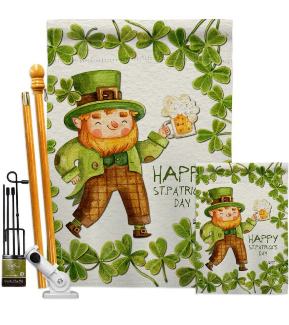 Happy Leprechaun - St Patrick Spring Vertical Impressions Decorative Flags HG137401 Made In USA - Image 6