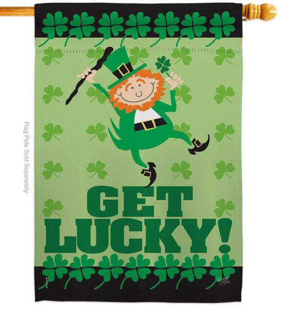 Get Lucky - St Patrick Spring Vertical Impressions Decorative Flags HG102028 Made In USA - Image 2