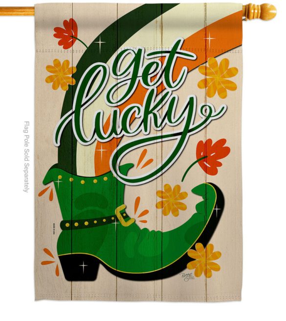 Get Lucky Boot - St Patrick Spring Vertical Impressions Decorative Flags HG120035 Made In USA - Image 2