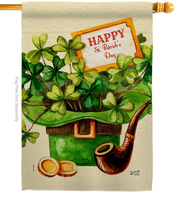 Cover and Hat - St Patrick Spring Vertical Impressions Decorative Flags HG130323 Made In USA - Image 2