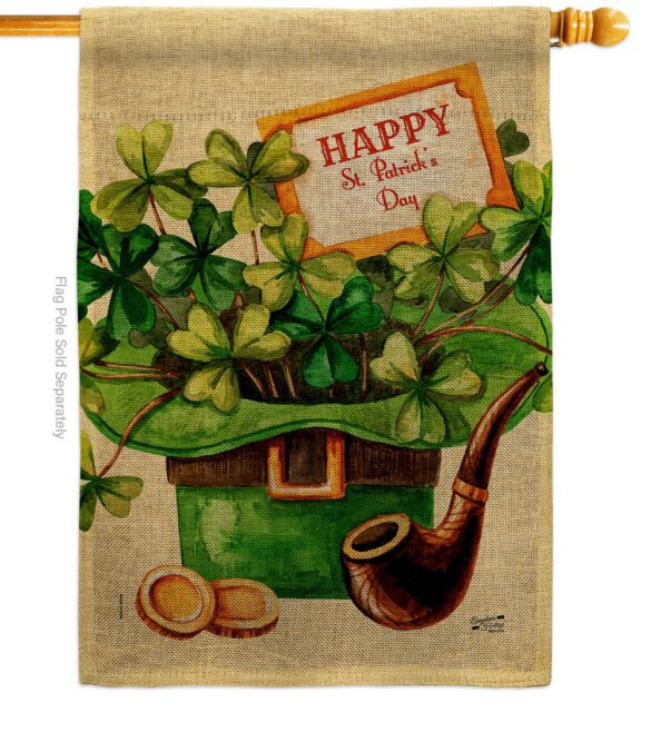 Cover and Hat - St Patrick Spring Vertical Impressions Decorative Flags HG130323 Made In USA - Image 23