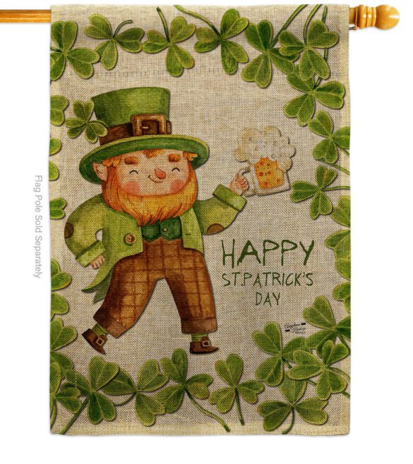 Happy Leprechaun - St Patrick Spring Vertical Impressions Decorative Flags HG137401 Made In USA - Image 12