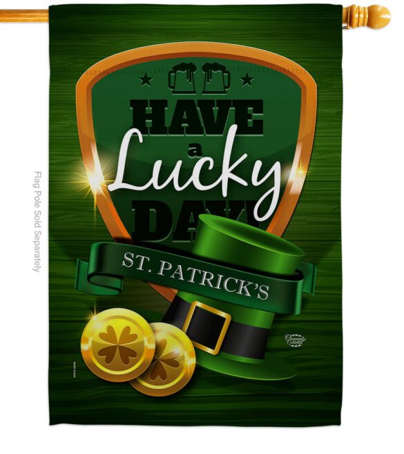 Have A Lucky Day - St Patrick Spring Vertical Impressions Decorative Flags HG192157 Made In USA - Image 2