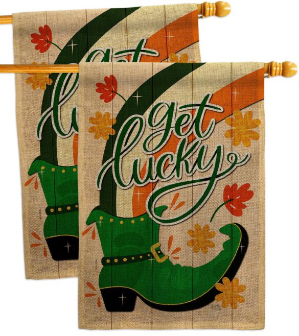 Get Lucky Boot - St Patrick Spring Vertical Impressions Decorative Flags HG120035 Made In USA - Image 33