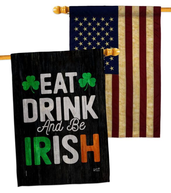 Eat Drink Be Irish - St Patrick Spring Vertical Impressions Decorative Flags HG130308 Made In USA - Image 8