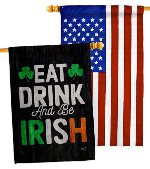Eat Drink Be Irish - St Patrick Spring Vertical Impressions Decorative Flags HG130308 Made In USA - Image 10