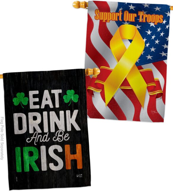 Eat Drink Be Irish - St Patrick Spring Vertical Impressions Decorative Flags HG130308 Made In USA - Image 14