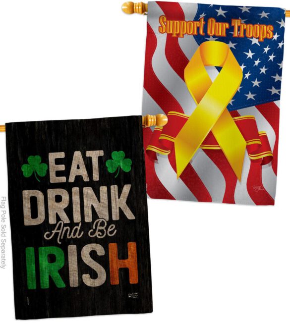 Eat Drink Be Irish - St Patrick Spring Vertical Impressions Decorative Flags HG130308 Made In USA - Image 35