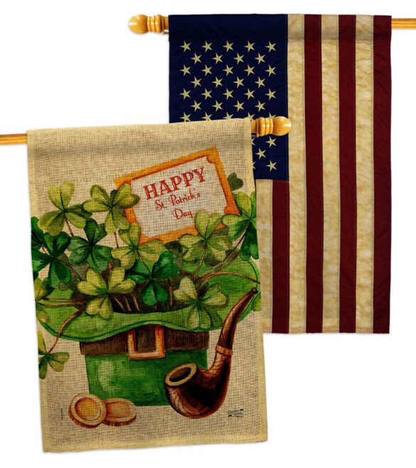 Cover and Hat - St Patrick Spring Vertical Impressions Decorative Flags HG130323 Made In USA - Image 29
