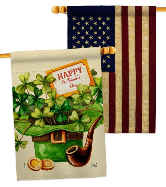 Cover and Hat - St Patrick Spring Vertical Impressions Decorative Flags HG130323 Made In USA - Image 8