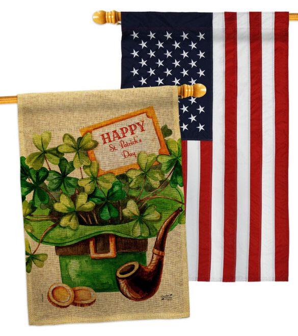 Cover and Hat - St Patrick Spring Vertical Impressions Decorative Flags HG130323 Made In USA - Image 36