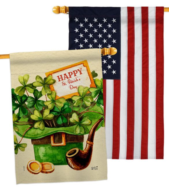 Cover and Hat - St Patrick Spring Vertical Impressions Decorative Flags HG130323 Made In USA - Image 15