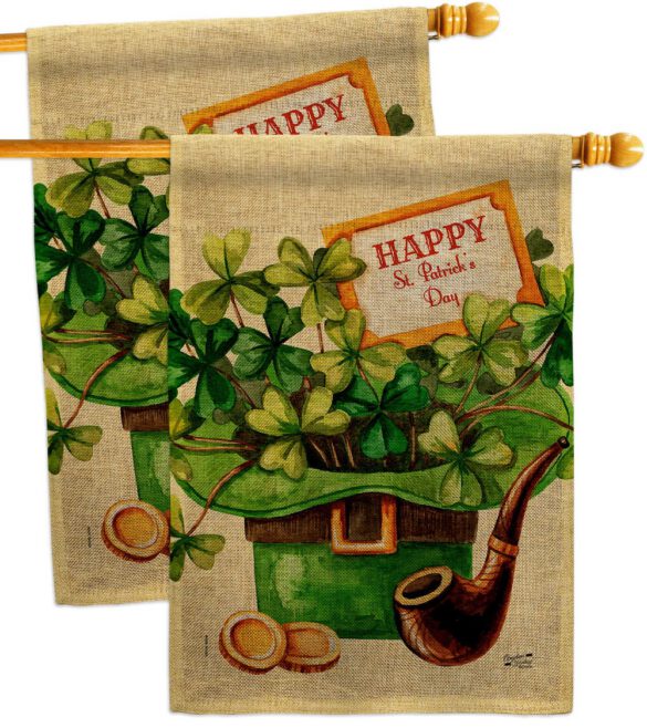 Cover and Hat - St Patrick Spring Vertical Impressions Decorative Flags HG130323 Made In USA - Image 33