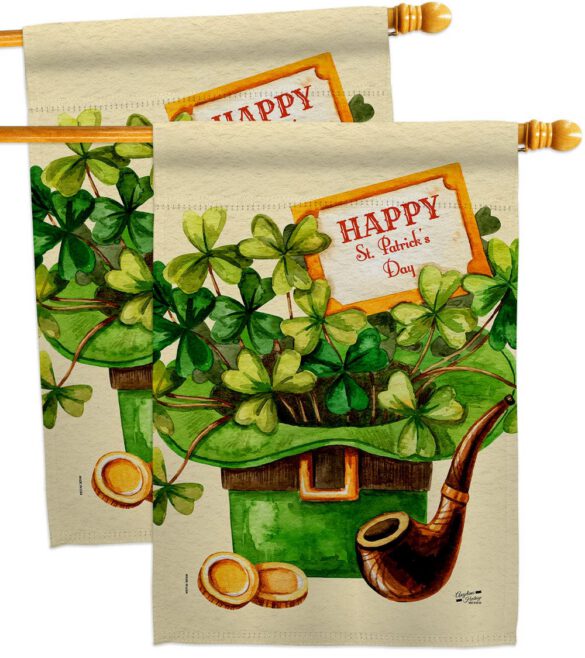 Cover and Hat - St Patrick Spring Vertical Impressions Decorative Flags HG130323 Made In USA - Image 12