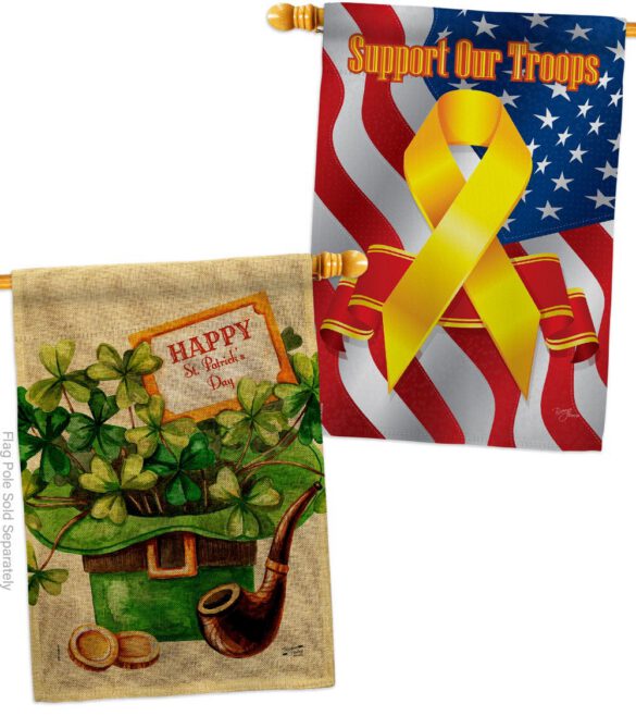 Cover and Hat - St Patrick Spring Vertical Impressions Decorative Flags HG130323 Made In USA - Image 35
