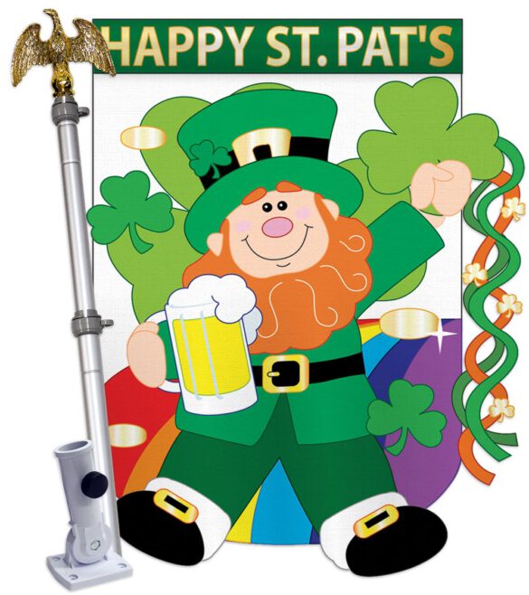 Happy St. Pat's - St Patrick Spring Vertical Applique Decorative Flags HG102019 - Image 9