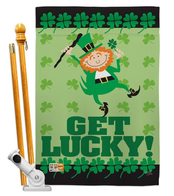 Get Lucky - St Patrick Spring Vertical Impressions Decorative Flags HG102028 Made In USA - Image 5