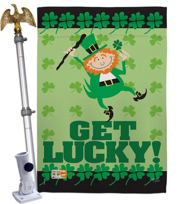 Get Lucky - St Patrick Spring Vertical Impressions Decorative Flags HG102028 Made In USA - Image 13