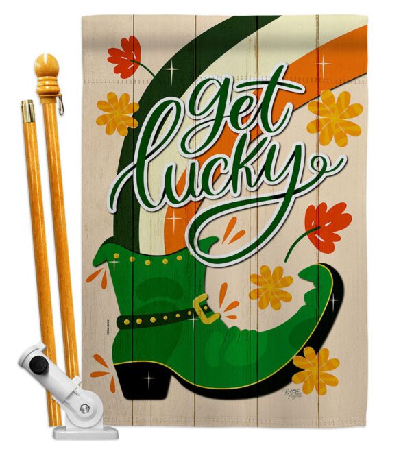 Get Lucky Boot - St Patrick Spring Vertical Impressions Decorative Flags HG120035 Made In USA - Image 5