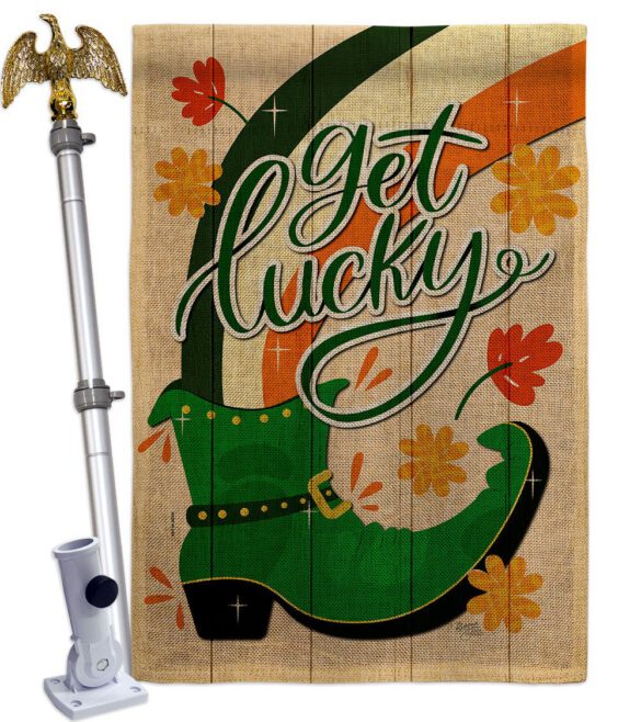 Get Lucky Boot - St Patrick Spring Vertical Impressions Decorative Flags HG120035 Made In USA - Image 41