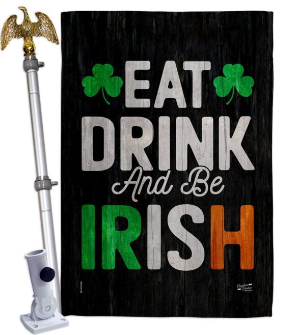 Eat Drink Be Irish - St Patrick Spring Vertical Impressions Decorative Flags HG130308 Made In USA - Image 20